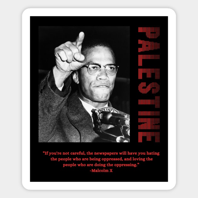 Free Palestine Malcolm X Magnet by QuirkyQuest Creations